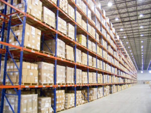 Frazier's Sentinel Selective Pallet Racking stores product eight levels high in this warehousing application.