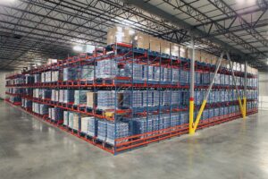 A Pallet Mole® high density rack system.