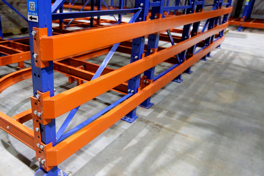 Row End Protectors on pallet rack.
