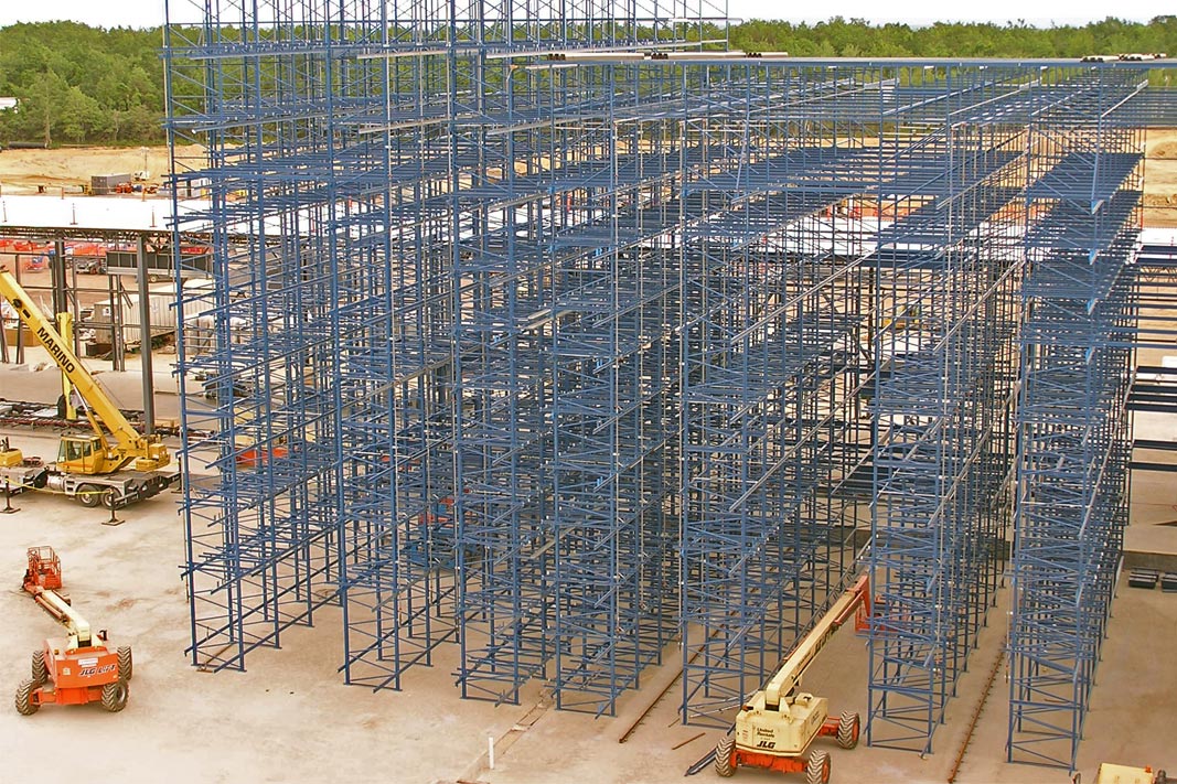 A Rack Supported Building under construction.